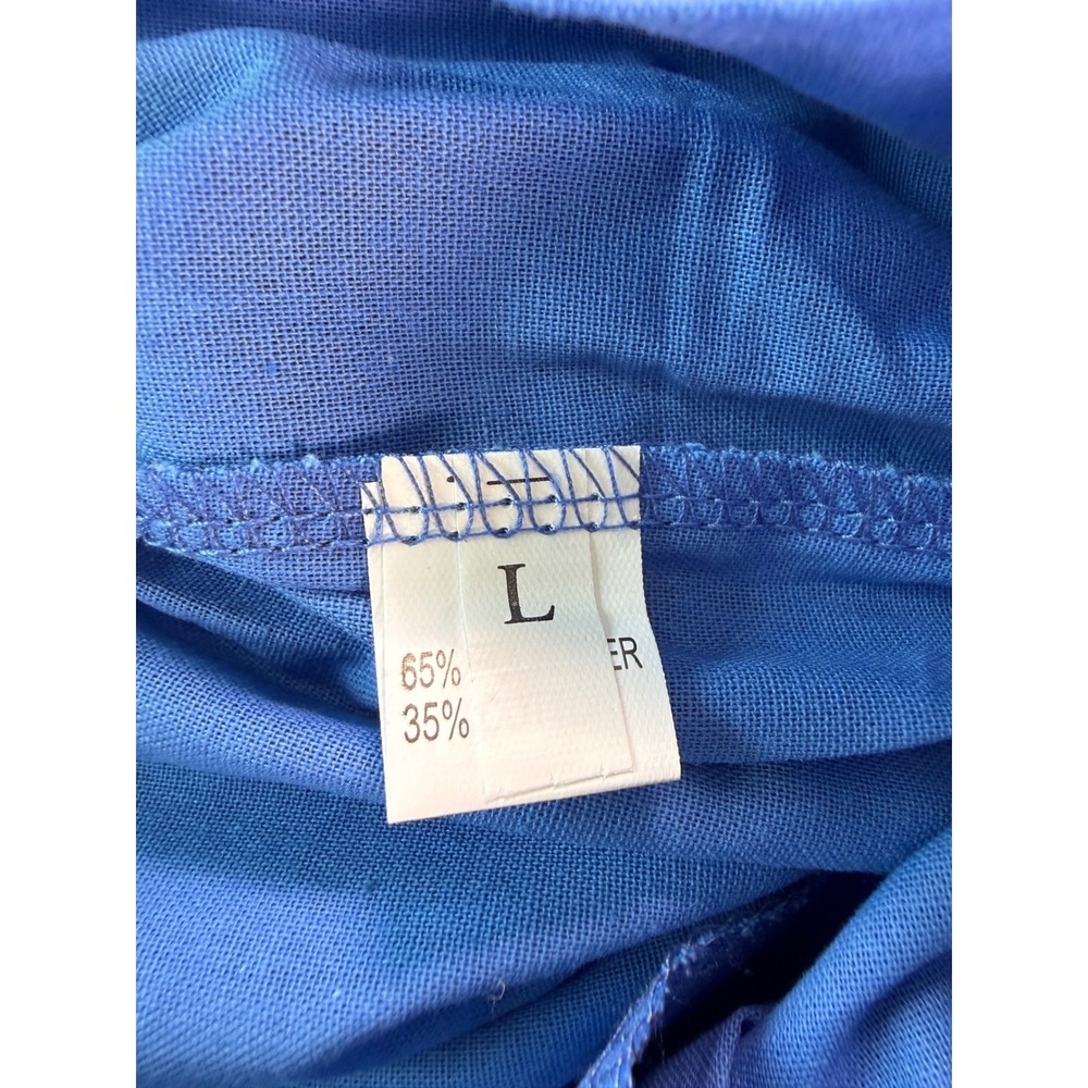 Unbranded Wide Leg Pants Women Large Blue Drawstring High Rise Pleated Summer - Picture 12 of 16